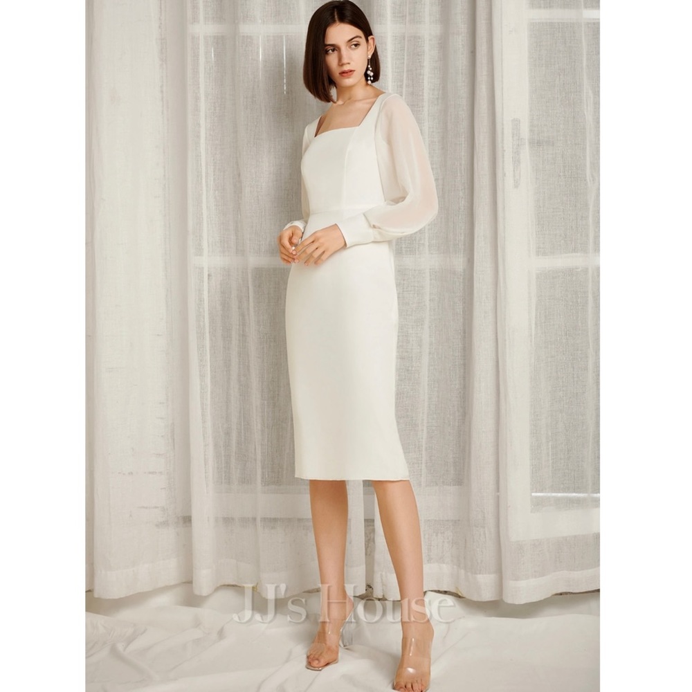 Jj’s house square elegant bodycon chiffon midi dress- S